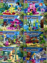 Kit 8 em 1 Lego Minecraft - Fundo Do Mar com 316 peças - MG1350