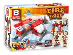 Kit 8 em 1 Veículos em Blocos de Montar Fire Bots Bombeiros