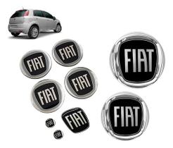 Kit 8 Emblemas Adesivos Fiat Punto Attractive 2008 A 2017 - Preto Kit 8 Emblemas Adesivos Fiat Punto Attractive 2008 A 2017 - Preto