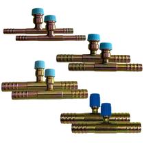 Kit 8 Emendas Ar Cond Reta 6 8 10 12mm Com Ventil R134a Aço