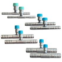 Kit 8 Emendas Ar Reta 6 8 10 12mm Com Ventil R134a Alumínio Kit 8 Emendas Ar Reta 6 8 10 12mm Com Ventil R134a Alumínio