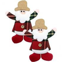 Kit 8 Enfeite Pendente árvore Natal Boneco Papai Noel 15cm