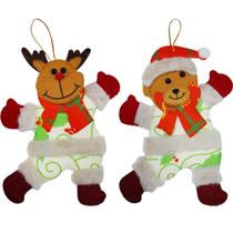 Kit 8 Enfeites Decoração Árvore De Natal Urso Rena Natalino