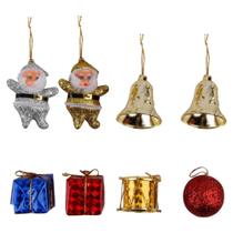 Kit 8 Enfeites Para Arvore de Natal Decoração Sortido 3x3Cm - Art Christmas Kit 8 Enfeites Para Arvore de Natal Decoração Sortido 3x3Cm - Art Christmas