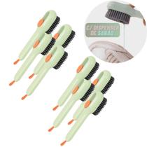 Kit 8 Escovas Multiuso P/ Colocar Líquido Limpa Tênis Roupa
