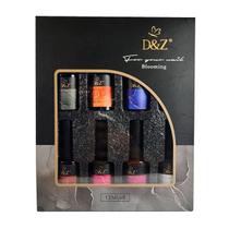 Kit 8 Esmalte Aquarela Mármore LED/UV 12ml - D&Z