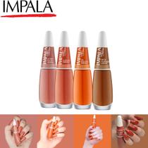 Kit 8 Esmalte Impala Tons Laranjas e Roxo Cremoso Esmaltes Atacado