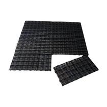 Kit 8 Estrados Piso Plastico Encaixe Preto Leve 25x50x2,5cm