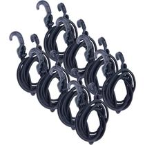 Kit 8 Extensor Corda Elástico 1,5M Gancho Plástico Amarrar Carga Bagageiro Moto Lona Camping