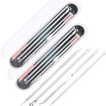Kit 8 Extrator Cureta Tira Acne Cravos E Espinha Limpeza De Pele Aço Inox Kit 8 Extrator Cureta Tira Acne Cravos E Espinha Limpeza De Pele Aço Inox