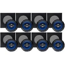Kit 8 Falantes 6 Pol Orion 110w + Arandelas Quadradas Pretas