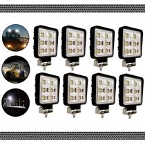Kit 8 Faróis de Milha Luz de LED auxiliar 48 LEDs de 144W LE6721 Pickup Jeep Caminhonete trator Kit 8 Faróis de Milha Luz de LED auxiliar 48 LEDs de 144W LE6721 Pickup Jeep Caminhonete trator