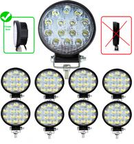 Kit 8 Farol De Milha 14 Leds Redondo 42w 12v/24v 6000K Jeep Caminhão 4x4 Troller Maquina Agrícola Moto Caminhões Carro Kit 8 Farol De Milha 14 Leds Redondo 42w 12v/24v 6000K Jeep Caminhão 4x4 Troller Maquina Agrícola Moto Caminhões Carro