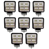 Kit 8 Farol de Milha Luz auxiliar LED 144W Jeep pickup trator Iluminação Noturna Neblina LE-6721 Kit 8 Farol de Milha Luz auxiliar LED 144W Jeep pickup trator Iluminação Noturna Neblina LE-6721