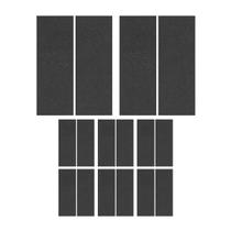 Kit 8 Feltro Adesivo Retangular 127x51mm Preto Com 2 Unid