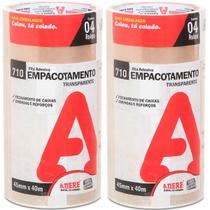 Kit 8 Fita Empacotamento Transparente Adere 710 45MM X 40M