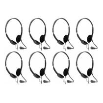 Kit 8 Fone Ouvido Headset Office Stereo USB Microfone Call Center Atendente Home Bright Tipo C