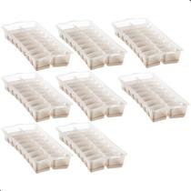 Kit 8 Forma de Gelo Com Fundo Silicone Flexível Plástico 16 Cubos Cinza Sanremo Kit 8 Forma de Gelo Com Fundo Silicone Flexível Plástico 16 Cubos Cinza Sanremo