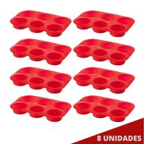 Kit 8 Formas de Silicone 6 Cupcakes Sortida Petit Gateau Kit 8 Formas de Silicone 6 Cupcakes Sortida Petit Gateau