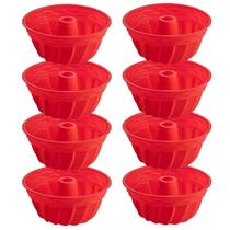 Kit 8 Formas Silicone 23,5cm Redonda Sortida Bolo Sobremesa