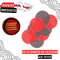 Kit 8 FORROS de Silicone AIR FRYER 20cm Redondo Linha PREMIUM Máxima Qualidade Kit 8 FORROS de Silicone AIR FRYER 20cm Redondo Linha PREMIUM Máxima Qualidade