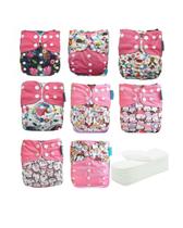 Kit 8 Fraldas Ecológicas Premium Menina 8 Absorventes Microfibra Ajustável do RN ao Desfralde 3kg a 15kg Alta Absorção Reutilizável Econômica