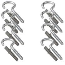 Kit 8 gancho com bucha 10 Kit 8 gancho com bucha 10