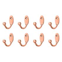 Kit 8 Ganchos Multiuso Cabide Zamac Médio Simples Organizadores Para Casa Com Fixação Parafuso Parede Quarto Banheiro Cozinha Lavanderia