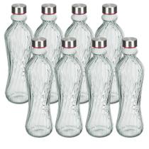 Kit 8 Garrafa De Agua Squeeze Vidro Suco Água Portátil 1l H2o Transparente