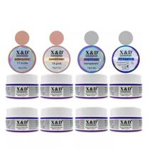 Kit 8 Gel 15G X&D Para Unhas Gel Fibra Xed Xd Profissional