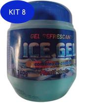 Kit 8 Gel Refrescante Ice Mentholado 240G Soul Com Óleo De Copaíba