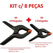 Kit 8 Grampo Pregador 4x 2Pol e 4x 4Pol Garra Pinça Presilha Grampo Foto Marcenaria