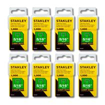 Kit 8 Grampos Grampeador 8mm 5/16" Stanley Tapeceiro Marceneiro Pistola Profissional Manual Estofado