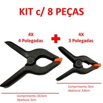 Kit 8 Grampos Pregador 4x 3Pol + 4x 4Pol Garra Pinça Presilha Grampo Foto Marcenaria Kit 8 Grampos Pregador 4x 3Pol + 4x 4Pol Garra Pinça Presilha Grampo Foto Marcenaria