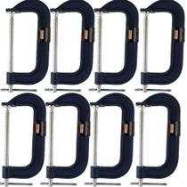 Kit 8 Grampos Tipo C Pesado Marceneiro Carpinteiro 8 Polegadas Kit 8 Grampos Tipo C Pesado Marceneiro Carpinteiro 8 Polegadas