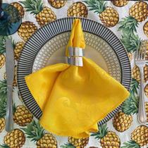 Kit 8 Guardanapo em Jacquard Amarelo 40x40cm