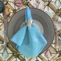 Kit 8 Guardanapo em Jacquard Azul Claro 40x40cm