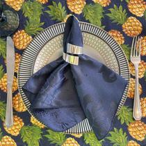 Kit 8 Guardanapo em Jacquard Azul Marinho 40x40cm