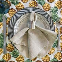 Kit 8 Guardanapo em Jacquard Bege 40x40cm