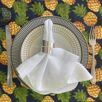 Kit 8 Guardanapo em Jacquard Branco 40x40cm