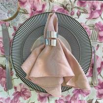 Kit 8 Guardanapo em Jacquard Rosê 40x40cm