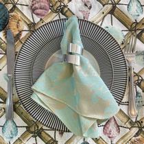Kit 8 Guardanapo em Jacquard Tiffany e Dourado 40x40cm
