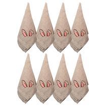 Kit 8 Guardanapo Páscoa Orelha Bege 45X45Cm Rafimex