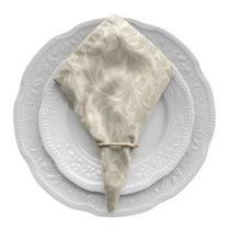 Kit 8 Guardanapos de Mesa Posta 30cm X 30cm Com Anel Jacquard Adamascado