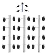 Kit 8 Hastes Cantoneira Industriais 4 Isoladores