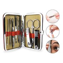 Kit 8 Instrumentos Inox Manicure Pedicure Sobrancelha Estojo