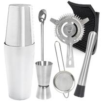 Kit 8 Itens Coqueteleira Boston Inox 550ml 750ml Para Drinks Caipirinha Bartender Bar Barman Completo - Apolum