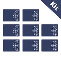 Kit 8 Jogo Americano de Feltro Azul Bic - Mandala