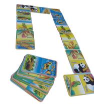 Kit 8 Jogo Dominó Gigante dos Bichos de O-U com 28 Peças Cada Para Festa