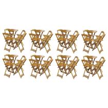 Kit 8 Jogos de Mesa Bistrô de Madeira com 4 Cadeiras Dobravel Ideal para Bar e Restaurante Mel Kit 8 Jogos de Mesa Bistrô de Madeira com 4 Cadeiras Dobravel Ideal para Bar e Restaurante Mel
